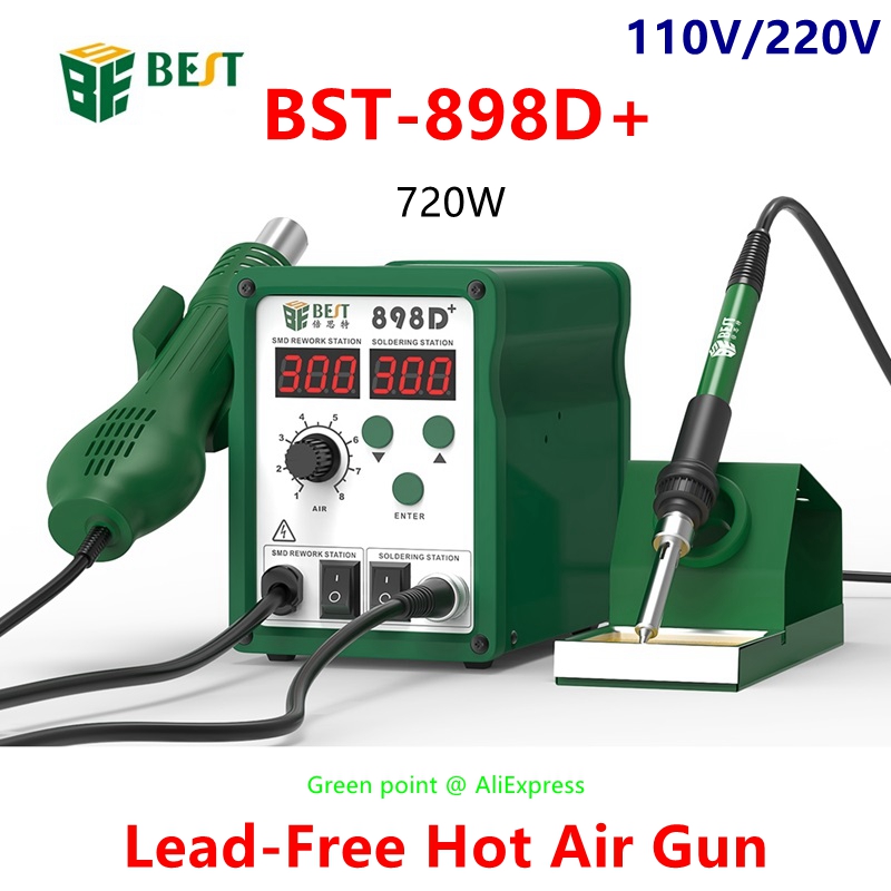 BST-898D+ LED Display 2 in 1 I - Smd Rework Station Hot Air Soldering 2 In 1 recension och pris