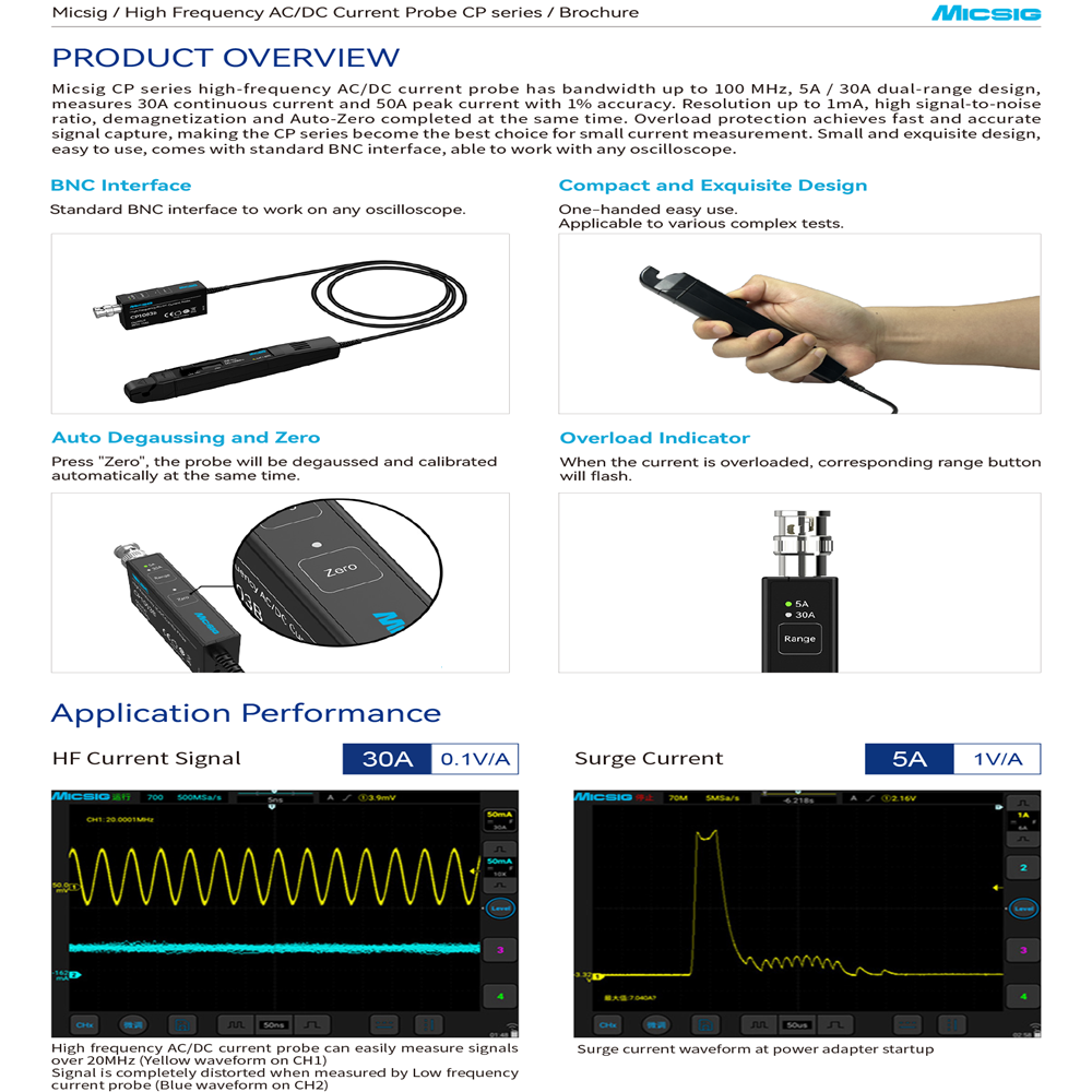 Micsig High Frequency CP1003B  - Current Probe Ac Dc 50Mhz Oscilloscope recension och pris